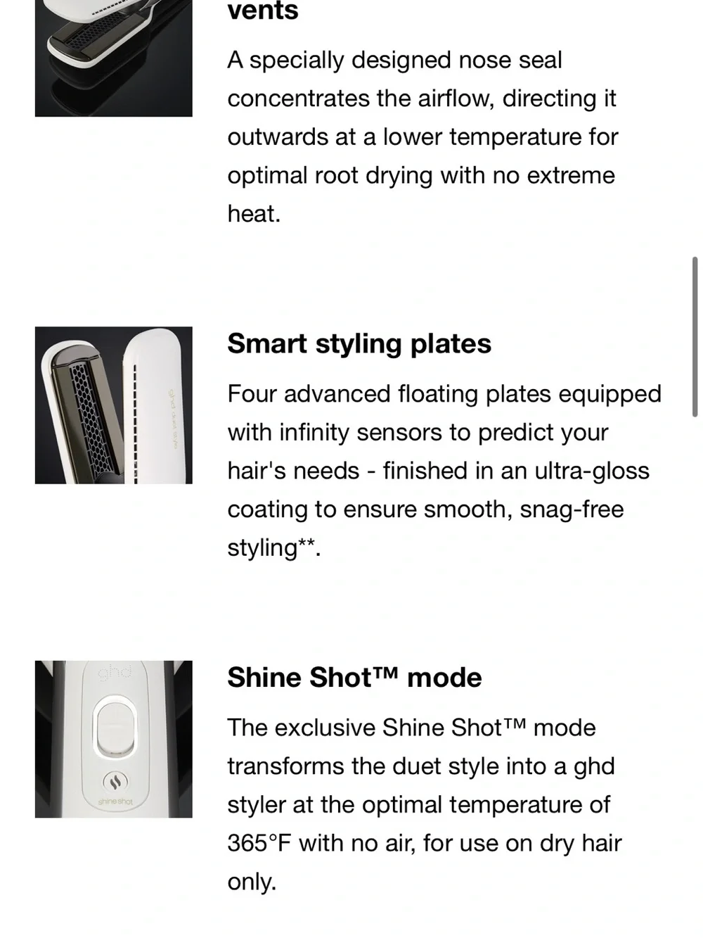 ghd white and black Air-Fusion Styling Tool